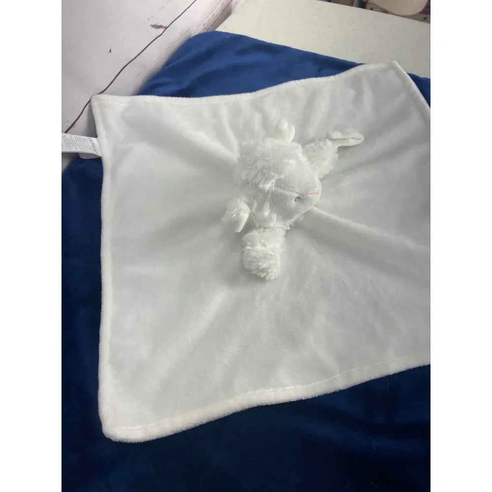 Carters White Sheep Lamb Lovey Security Blanket Pacifier Holder 14 x 14‎